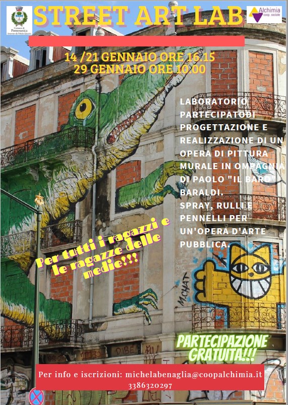 Laboratorio di STREET ART 14,21 e 29 gennaio