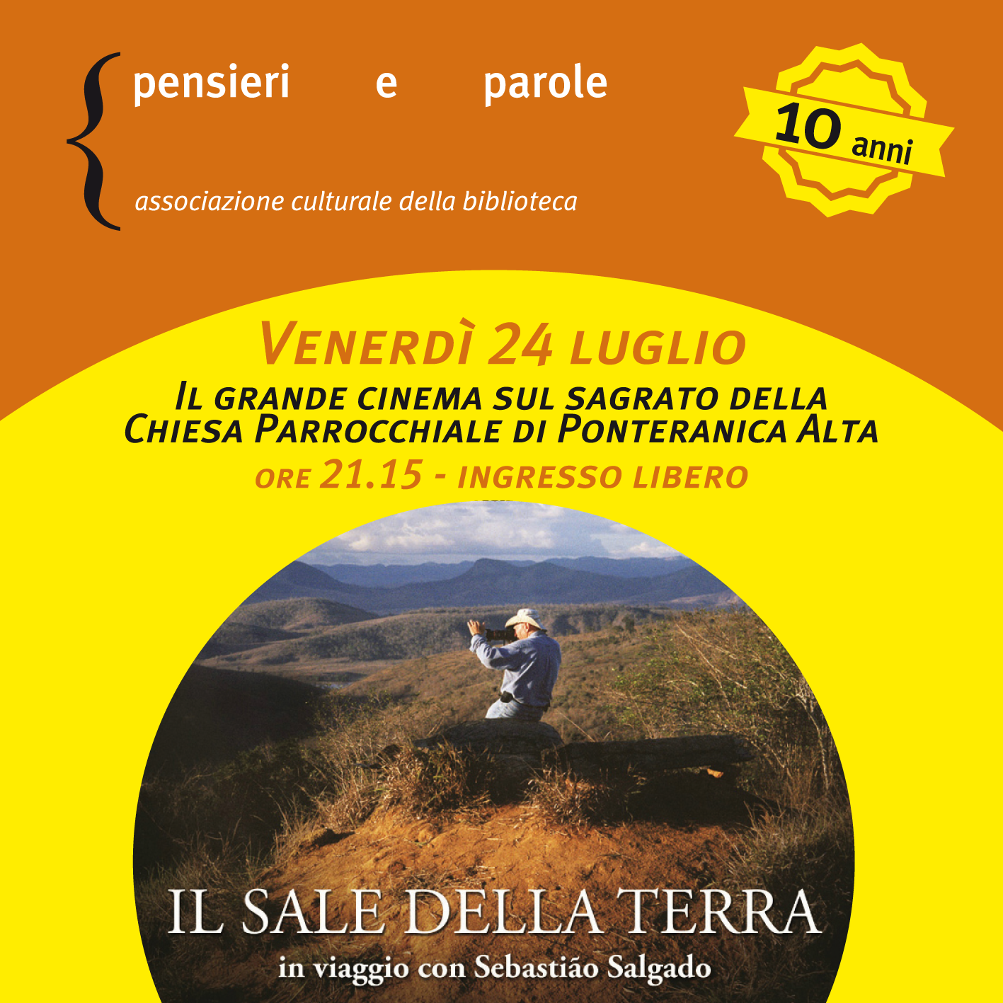 Cinema all'aperto: "Il sale della terra" - In caso di maltempo in chiesa
